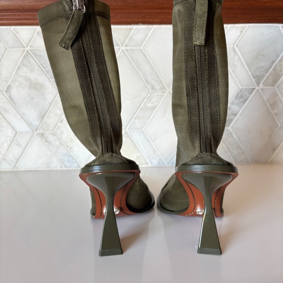 Cult Gaia Size 36/6 Pyramid Heel Boot Pump Green Daija Oliva Zipper New - Picture 7 of 11